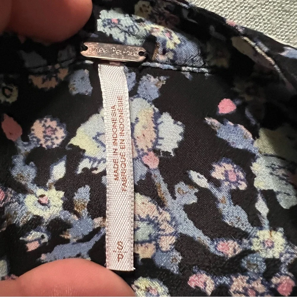 Free People Skyway Drive In Top Women Floral Button Front Blouse *No‎ Belt